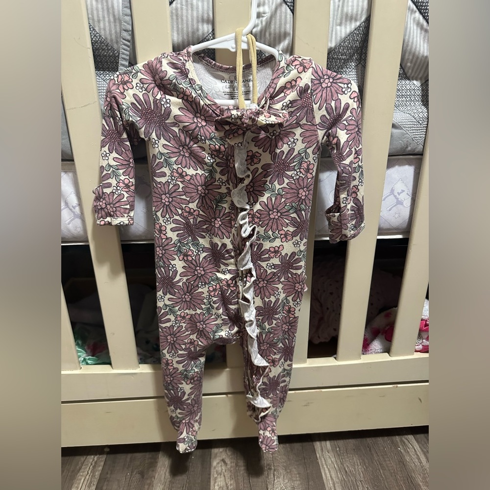 Caden Lane footie and matching bow